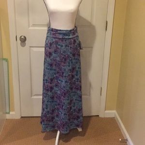 LuLaRoe Maxi Skirt Pansy Watercolor Print
